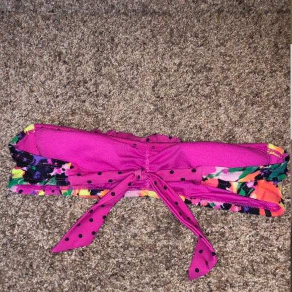 Ruffled multicolor strapless bikini top - Picture 2 of 2